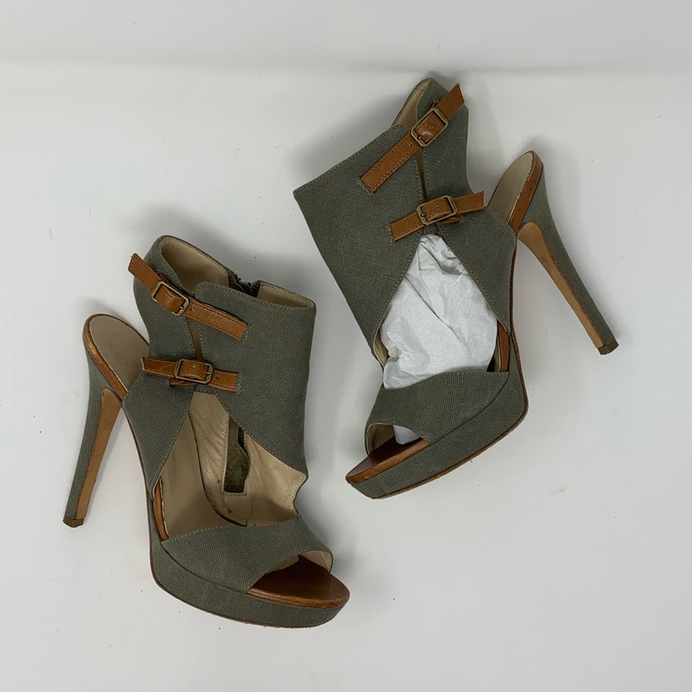 French canvas with leather soles and buckles